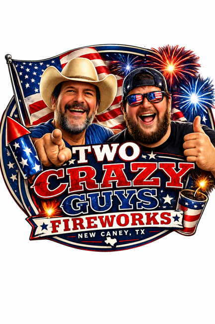 Two Crazy Guys Fireworks logo
